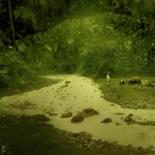 pak tani dan sungai by je 